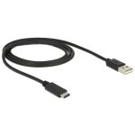   Delock 83600  USB Type-C 2.0 apa - USB 2.0 A 1m típusú apa fekete kábel