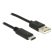 Delock 83600  USB Type-C 2.0 apa - USB 2.0 A 1m típusú apa fekete kábel