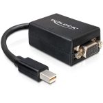   Delock 65256 fekete adapter mini displayport apa > VGA 15 pin anya