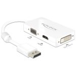   Delock 62655 Displayport 1.1 dugó > VGA / HDMI / DVI hüvely passzív fehér adapter