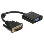 Delock 65658 DVI-D 24+1-dugós apa - VGA anya fekete adapter