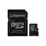   Kingston 64GB SD micro Canvas Select 80R (SDXC Class 10  UHS-I) (SDCS/64GB) memória kártya adapterrel