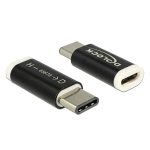   Delock 65678 USB 2.0 Micro-B anya > USB C típus 2.0 apa fekete adapter