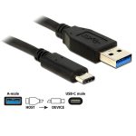   Delock 83869 USB 10 Gbps (USB 3.1 Gen 2) A típusú csatlakozódugó > USB Type-C 0,5m fekete kábel