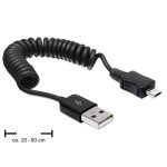   Delock 83162 USB 2.0-A apa > Micro USB-B apa spirál kábel