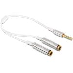   Delock 65355 sztereó jack apa 3.5 mm > 2 x sztereó jack anya 25 cm audio kábel