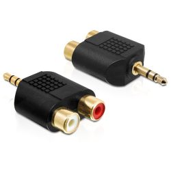 Delock 65365 sztereó jack 3.5 mm 3 pin apa > 2 x RCA (Cinch) anya audio adapter