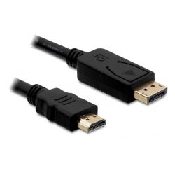 Delock 82587 2 méter Displayport 1.1 apa > HDMI apa passzív fekete kábel