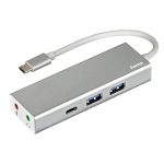   Hama 135758 ezüst USB 3.1 Type-C HUB (2x USB, 1x USB TYPE-C, 3,5MM JACK)