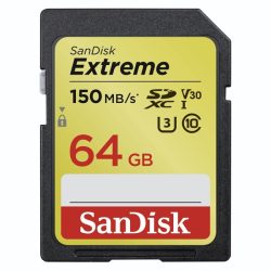 Sandisk 64GB SD (SDXC Class 10 UHS-I U3) Extreme memória kártya