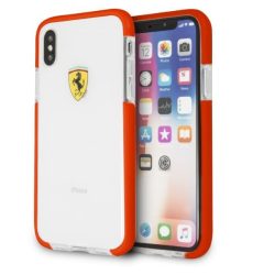 Ferrari iPhone X átlátszó/piros kemény fényes tok