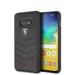   Ferrari Heritage Samsung S10 Lite tűzdelt bőr kemény fekete tok