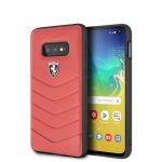   Ferrari Heritage Samsung S10 Lite tűzdelt bőr kemény piros tok