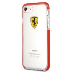 Ferrari iPhone 7 átlátszó/piros fényes tok