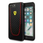   Ferrari SF Pit Stop iPhone 7 Plus fekete kemény/valódi karbon tok