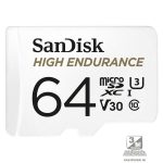   Sandisk 64GB SD micro (SDXC Class 10 UHS-I U3) High Endurance memória kártya