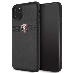 FERRARI Off Track iPhone 11 Pro Max fekete szemcsés bőrtok