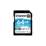   Kingston 64GB SD Canvas Go Plus (SDXC Class 10 UHS-I U3) (SDG3/64GB) memória kártya