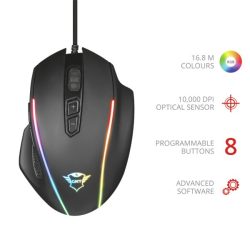 Trust GXT 165 Celox RGB fekete gamer egér