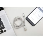   Kikkerland US142-SI-EU 1m-es ezüst Micro USB és iPhone kábel