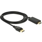   Delock 85317 Displayport 1.2 apa > High Speed HDMI-A apa passzív 4K 2m fekete kábel