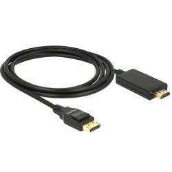 Delock 85317 Displayport 1.2 apa > High Speed HDMI-A apa passzív 4K 2m fekete kábel