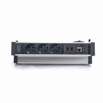   TOO DPS-113-3S IP20,3x 2P+F,2x USB-A,RJ45,HDMI, ezüst asztalra rögzíthető elosztó