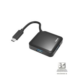 Hama 200112 BUSPOWERED 4 portos fekete USB 3.2 Type-C HUB