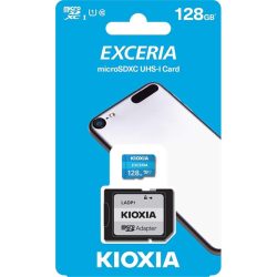 Kioxia 128GB SD micro (SDXC Class 10 UHS-I U1) Exceria (LMEX1L128GG2) memória kártya adapterrel