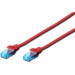 DIGITUS CAT5e U/UTP PVC 1m piros patch kábel