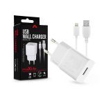   Maxlife TF-0101 univerzális fehér hálózati töltő adapter + 1m Lightning töltő és adatkábel