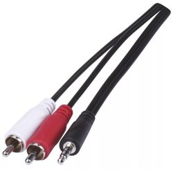 Emos SB5303 3m 3,5mm Jack apa - 2xRCA apa kábel Emos SB5303 3m 3,5mm Jack apa - 2xRCA apa kábel