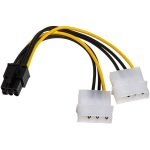   Akyga AK-CA-13 15cm 2x MOLEX anya - 6-tűs PCI Express apa kábel