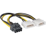   Akyga AK-CA-29 15cm 2x MOLEX anya - 8-tűs PCI Express apa kábel