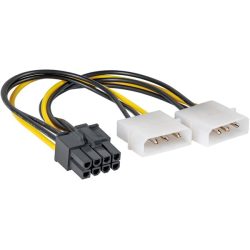 Akyga AK-CA-29 15cm 2x MOLEX anya - 8-tűs PCI Express apa kábel