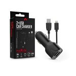   Maxlife TF-0016 5V/2,4A 1m Lightning/2xUSB fekete szivargyújtó töltő