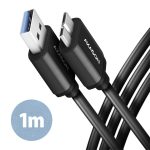   Axagon BUMM3-AM10AB micro USB 3.2 Gen 1 B - USB A 1 m fekete kábel