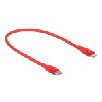   Delock 86633 50cm USB-C - Lightning iPhone/iPad/iPod kompatibilis piros MFi adat- és töltőkábel