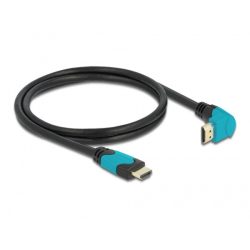 Delock 86991 1m High Speed HDMI 48Gbps apa egyenes - apa 90°-ban lefelé hajlított kábel