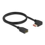   Delock 87077 1m DisplayPort 8K 60Hz anya egyenes - apa 90°-ban jobbra hajlított kábel