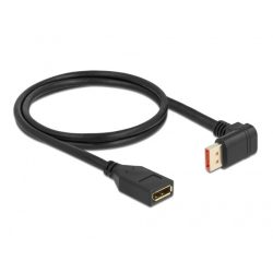 Delock 87087 1m DisplayPort 8K 60Hz anya egyenes - apa 90°-ban lefelé hajlított kábel