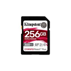 Kingston 256GB SD Canvas React Plus (SDXC Class 10 UHS-II U3) (SDR2/256GB) memóriakártya