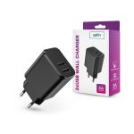   Setty TF-0144 USB 2 kimettel - Setty 2xUSB Wall Charger - 5V/3A - fekete hálózati töltő adapter