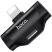 Hoco HOC0299 Lightning+Lightning LS31 2in1 Dual Lightning Converter - fekete audió adapter