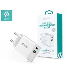 Devia ST354885 Type-C/USB bemenettel 30W - Smart PD3.0 + QC3.0 Quick Charger hálózati töltő adapter