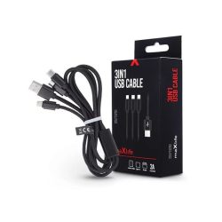 Maxlife TF-0153 3in1 1m Lightning/microUSB/Type-C adat- és töltőkábel