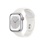   Apple Watch S8 Cellular (41mm) ezüst alumínium tok, fehér sportszíjas okosóra