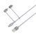 Skross 3IN1CABLE-120-STEEL 1,2m microUSB/Type-C/Lightning adat- és töltőkábel