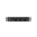   Lanberg PDU-03F-0200-BK 2m vezetékkel 10"/1U 3xSchuko aljzat Uni-Schuko csatlakozóvéggel fekete elosztósor