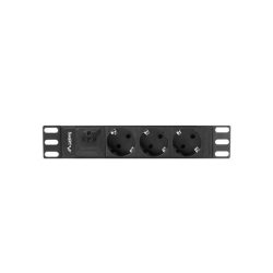 Lanberg PDU-03F-0200-BK 2m vezetékkel 10"/1U 3xSchuko aljzat Uni-Schuko csatlakozóvéggel fekete elosztósor